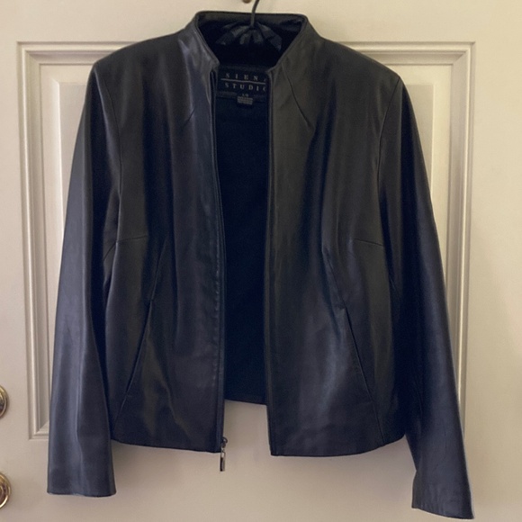 Siena Studio Leather Zip Front Jacket/Pockets/Black/Size Large/NEW!!! - Picture 2 of 6